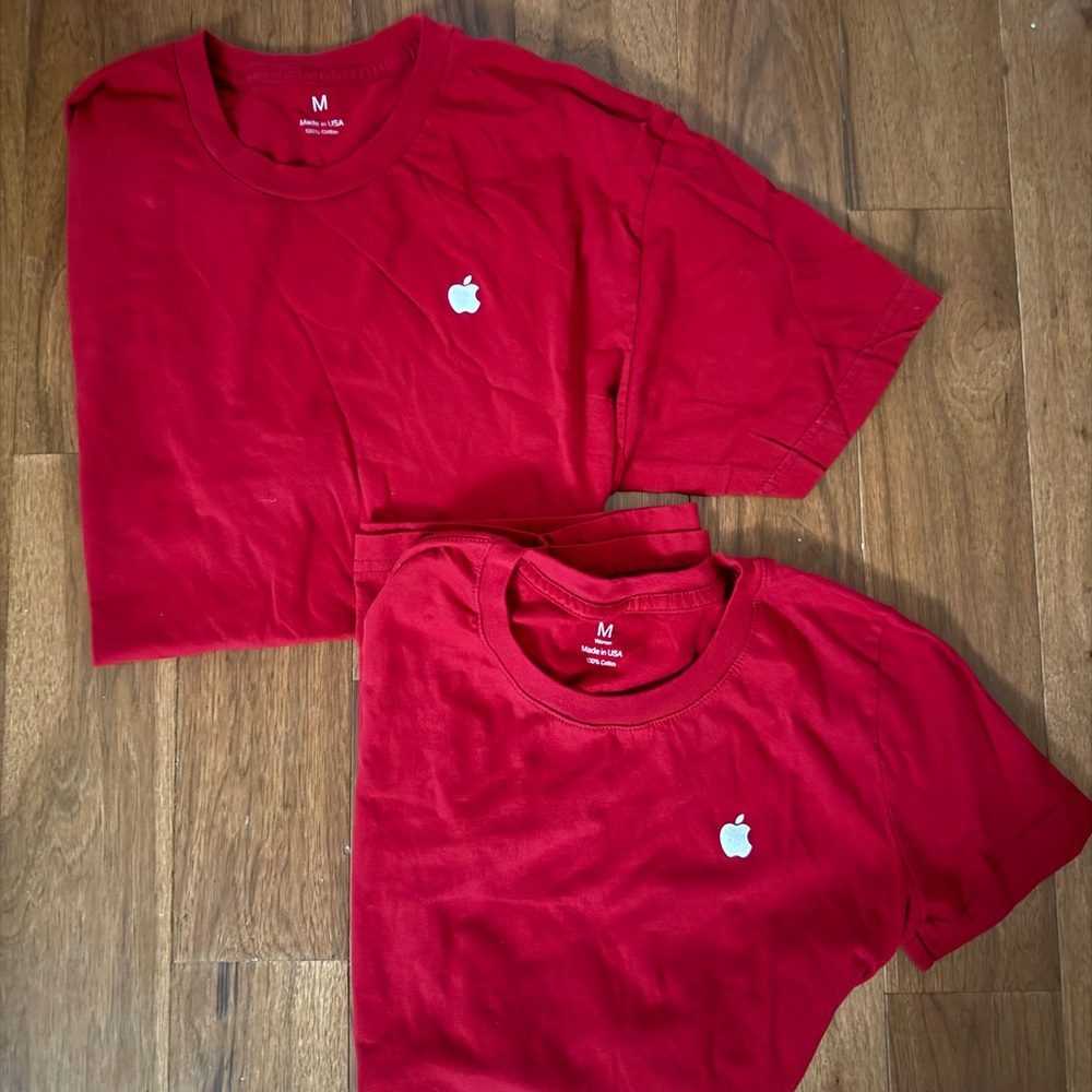 2 Apple tshirts Red